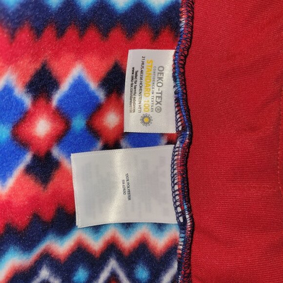 Lands End Womens Aztec Fleece Pullover Navy Blue & Red NWOT - Picture 8 of 11